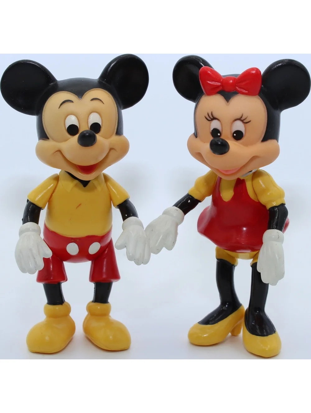 Vintage Walt Disney Mickey Mouse & Minnie Mouse Poseable Action Figure Lot 2 Pcs